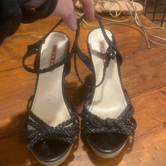 Prada black and cork wedge size 37. - Picture 6 of 9